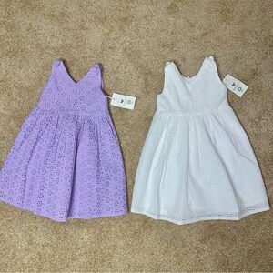 Hope & Henry eyelet dress lot of 2 NWT baby girls 18-24 months organic cotton